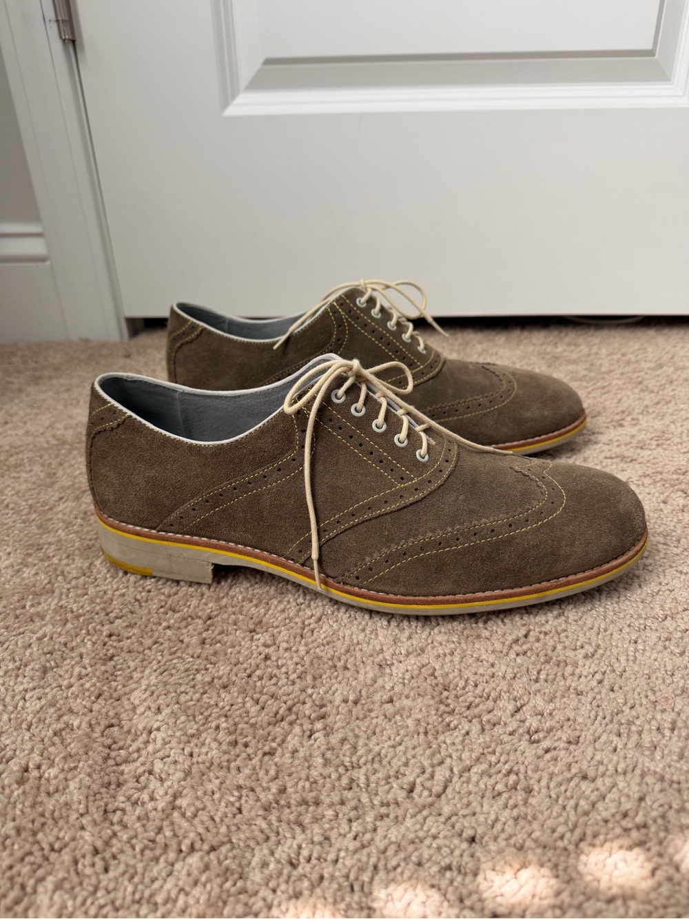 Johnston & Murphy Brown Suede Wingtip Oxford Dress Shoes Men’s 12M 20-6756